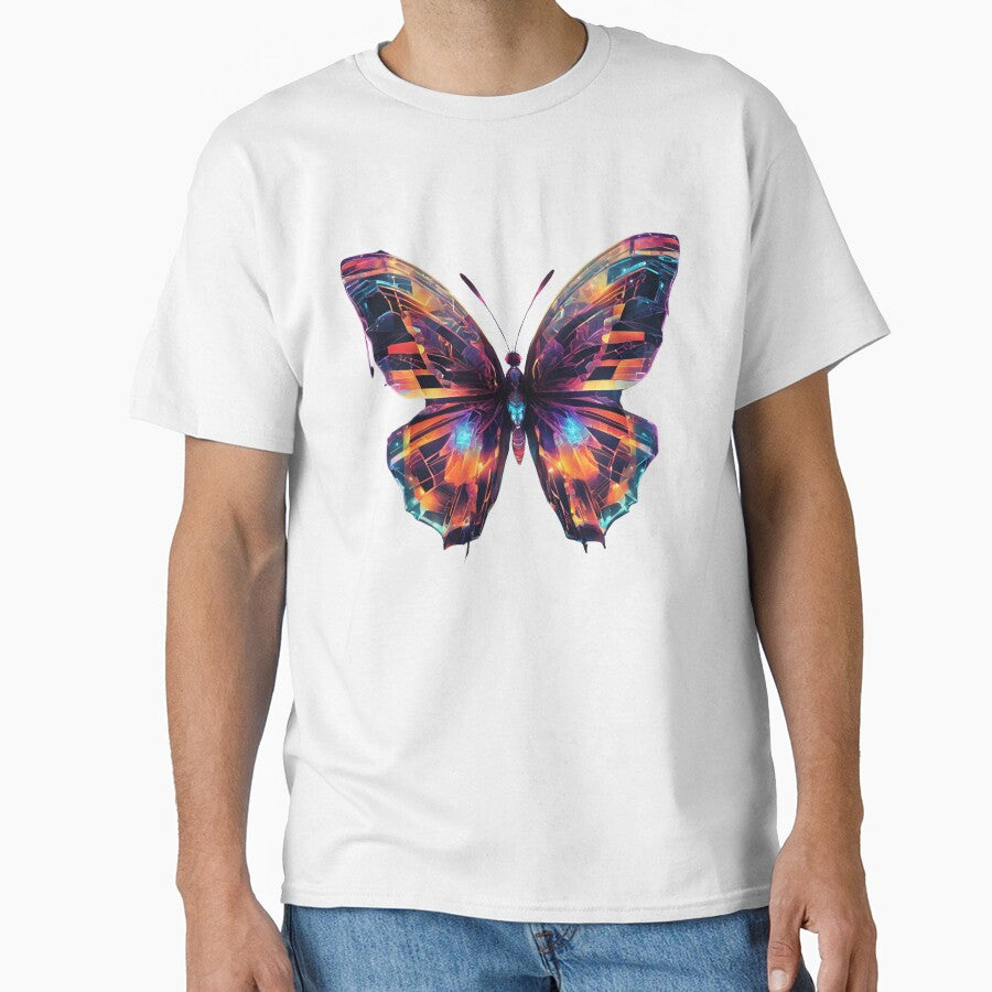 Electric Butterfly - Neon Cyber Butterfly with Futuristic Glow by Traloch O'Laoi T-Shirts, Hoodie, Sweatshirt (Image 1)