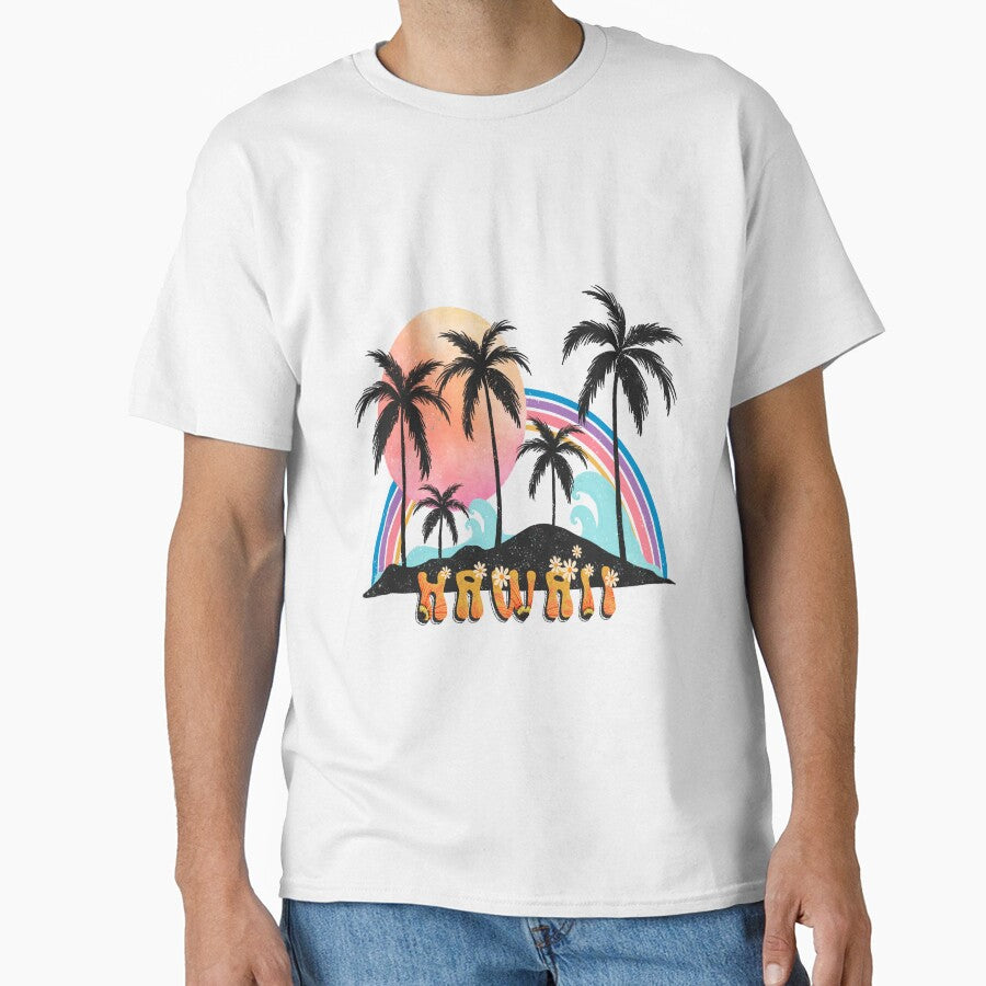 Boho Aethetic :vintage Boho landscape with Sun and Palms by remonss T-Shirts, Hoodie, Sweatshirt | BlankRebels.com (Image 1)