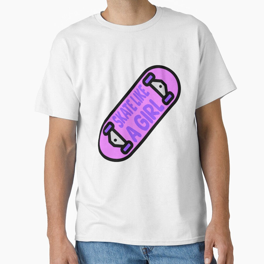 Skate Like A Girl! Funny Girl Skateboard by PMCreative T-Shirts, Hoodie, Sweatshirt | BlankRebels.com (Image 1)