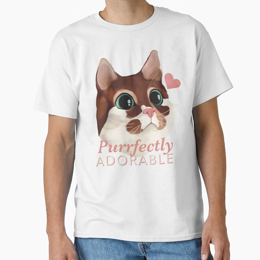 Purrfectly Adorable - Cute Cat by ryska-studio T-Shirts, Hoodie, Sweatshirt | BlankRebels.com (Image 1)