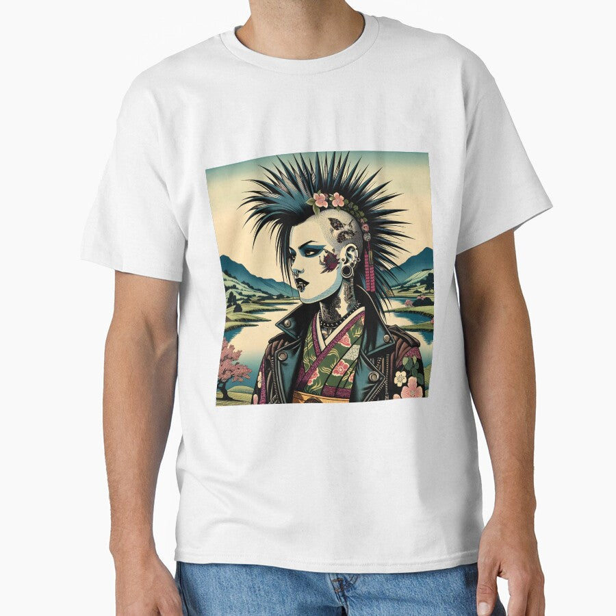 Japanese Woodblock of a female Punk by Truck Stop One
