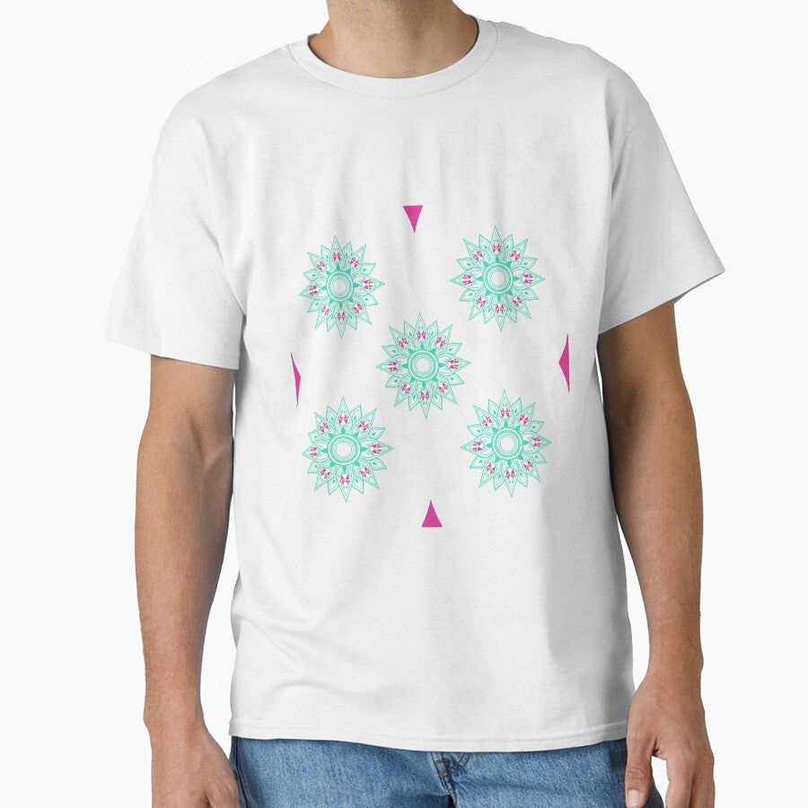 Flower patterns aquamarine on black by Chaoticzarts