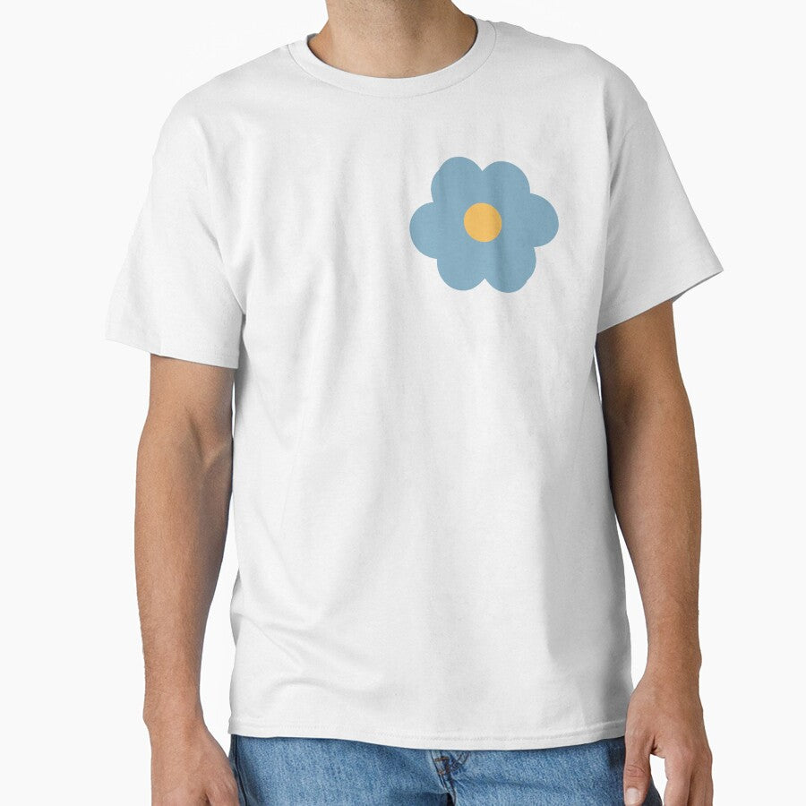 Minimal Blue Daisy Flower – Retro Pastel Aesthetic Design by goodsunday28 T-Shirts, Hoodie, Sweatshirt (Image 1)