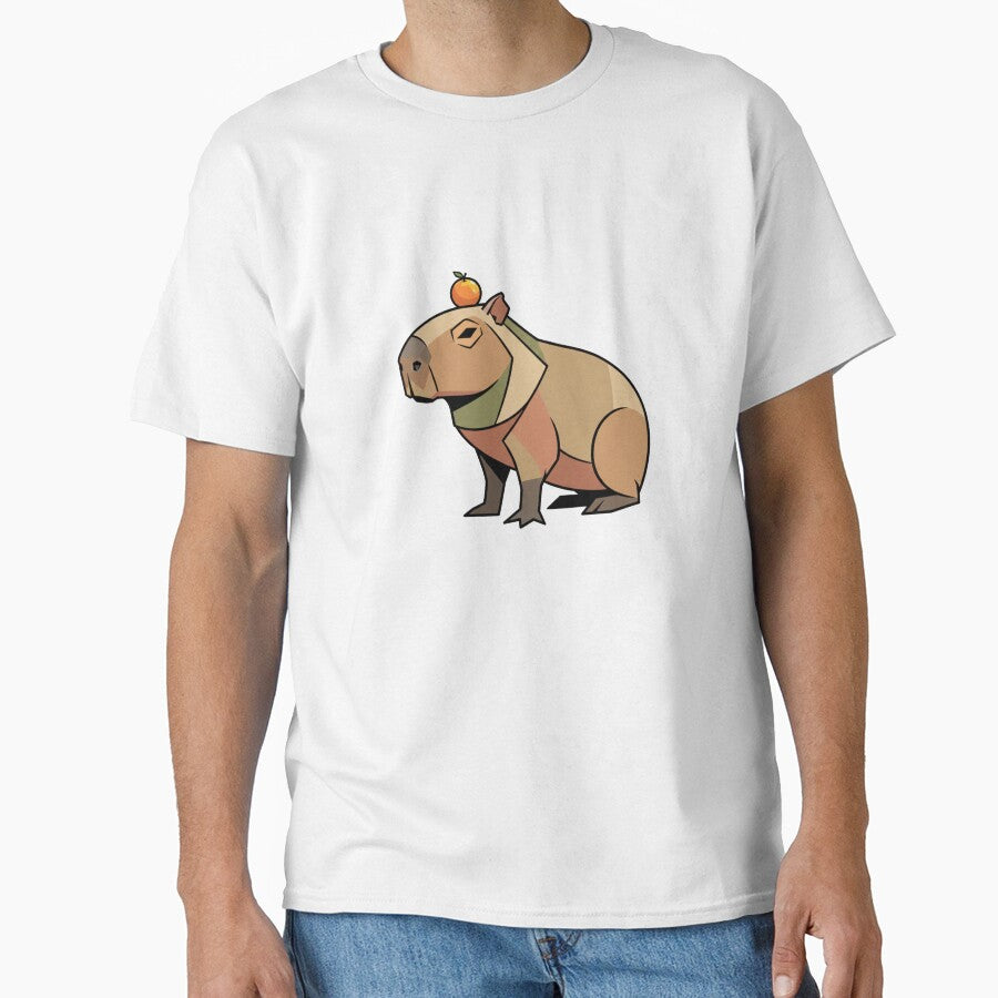 Geometric Capybara with Orange – Zen Aesthetic Vector by Maclaw200d T-Shirts, Hoodie, Sweatshirt | BlankRebels.com (Image 1)
