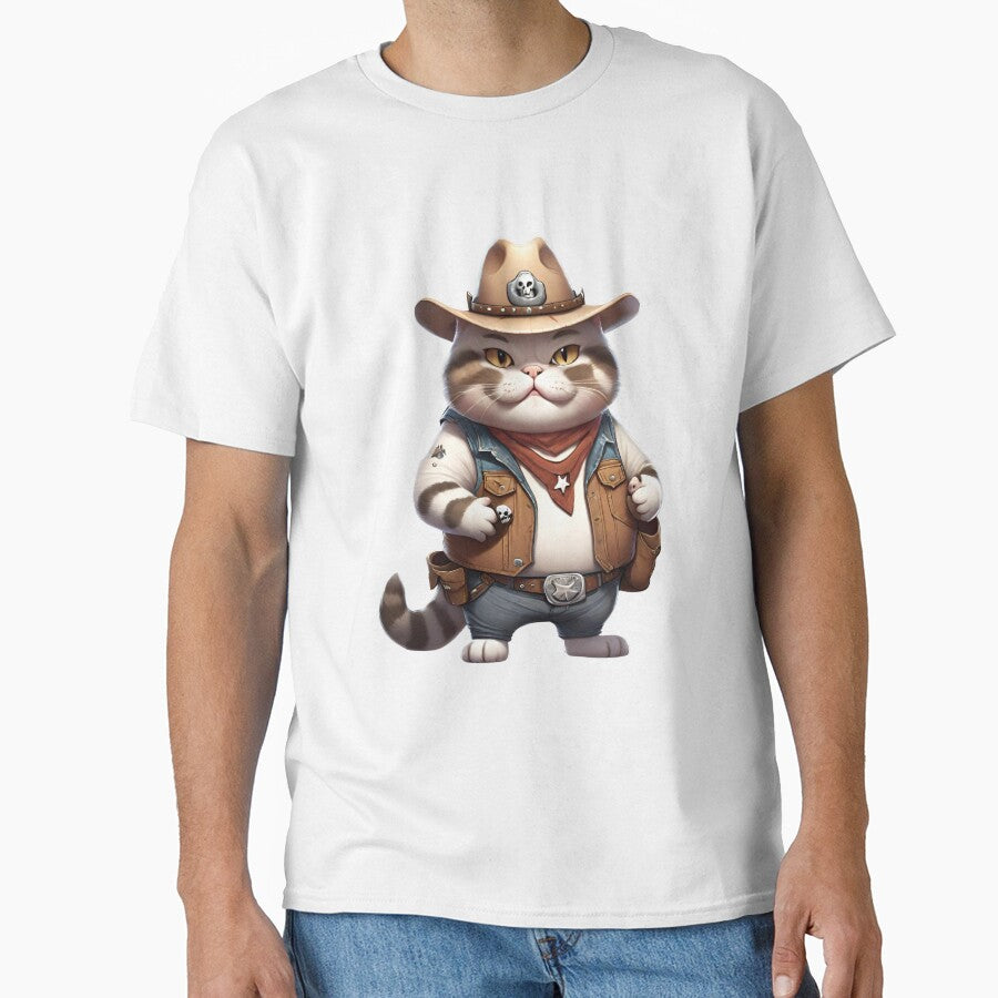 Chubby Cowboy Kitty Cat by Keffy T-Shirts, Hoodie, Sweatshirt | BlankRebels.com (Image 1)