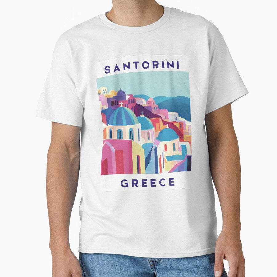 Santorini, Greece - Aegean Glow by WanderingPrints T-Shirts, Hoodie, Sweatshirt | BlankRebels.com (Image 1)