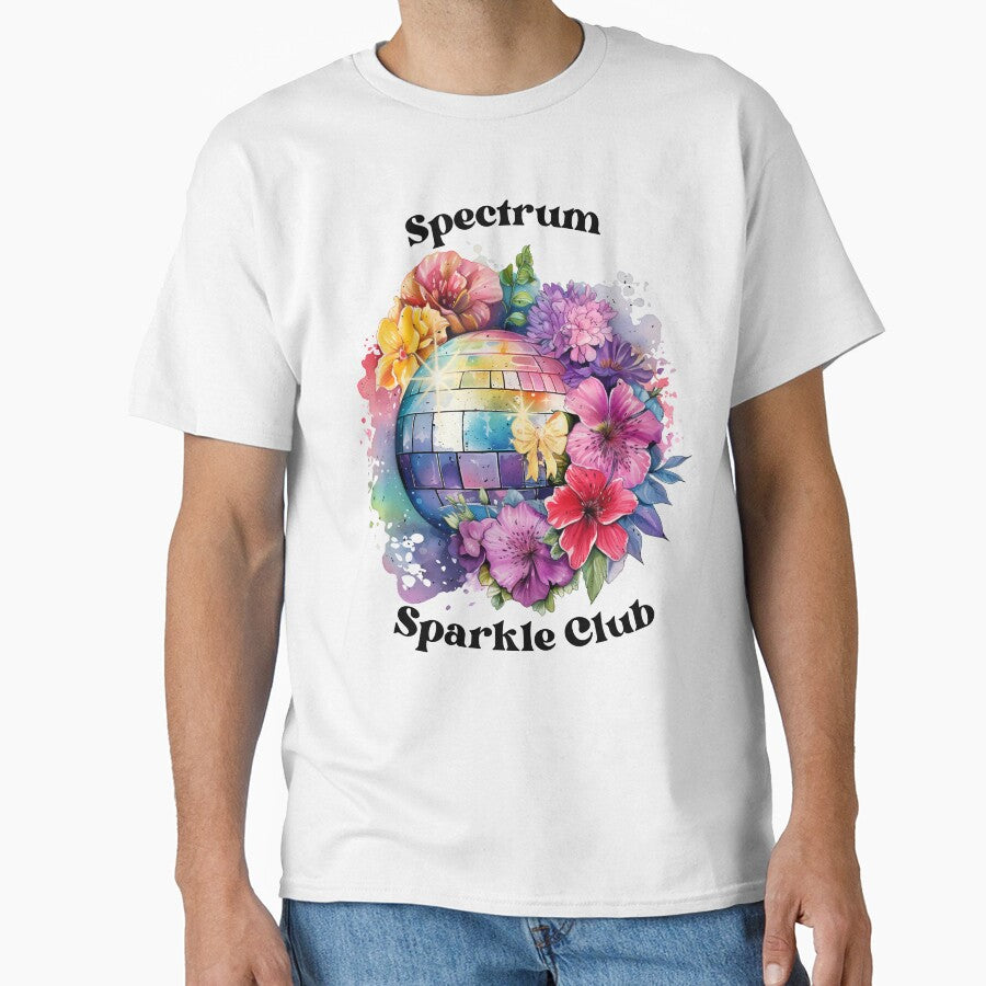 Spectrum Sparkle Club Disco Ball Floral Rainbow Neurodiversity by TheNeuroVerse