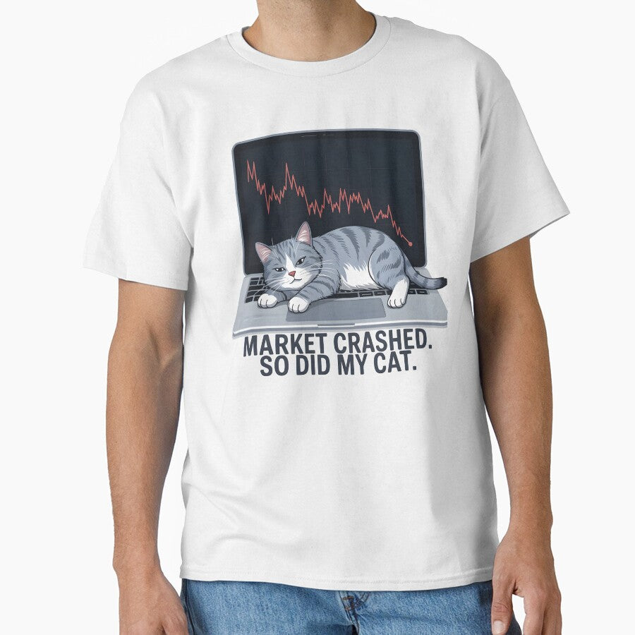 Funny Cat Market Crash – Stock Trading Humor Design by WinkWild T-Shirts, Hoodie, Sweatshirt | BlankRebels.com (Image 1)