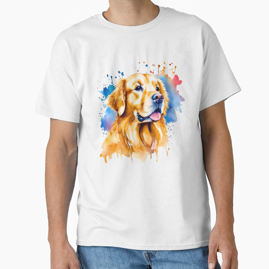 Golden Retriever Watercolor by Fredster1966 T-Shirts, Hoodie, Sweatshirt | BlankRebels.com (Image 1)
