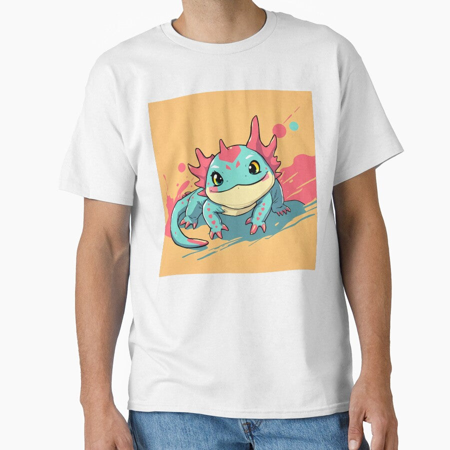 Kawaii Axolotl Adventure – Cute & Playful Cartoon Axolotl by KateVil T-Shirts, Hoodie, Sweatshirt | BlankRebels.com (Image 1)