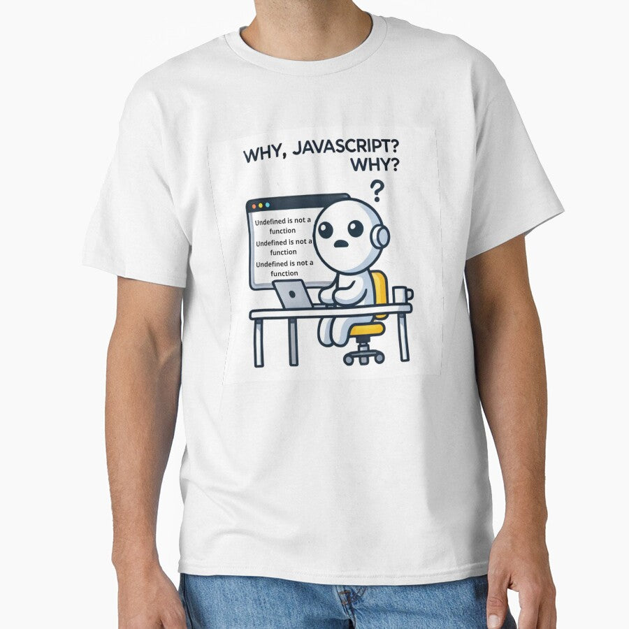 Why, JavaScript? Why? - Funny Coding Meme Design by Vikingaquarist T-Shirts, Hoodie, Sweatshirt | BlankRebels.com (Image 1)