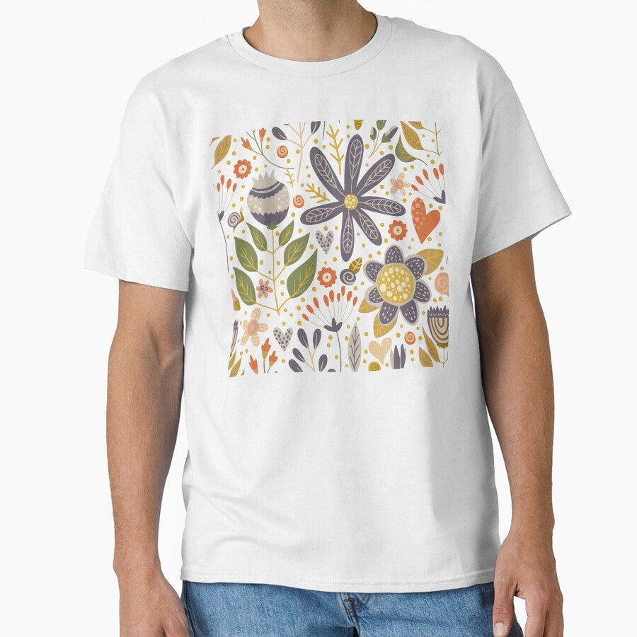 Cute Colorful Cartoon Floral Pattern Design by antevasinart T-Shirts, Hoodie, Sweatshirt | BlankRebels.com (Image 1)