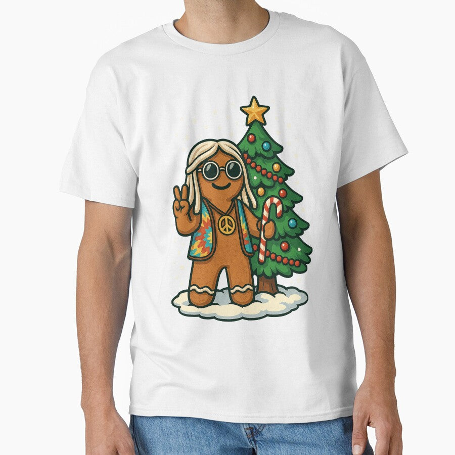 Hippie Christmas Gingerbread Man 70s Men Women Hippie by BlueBerry-Pengu