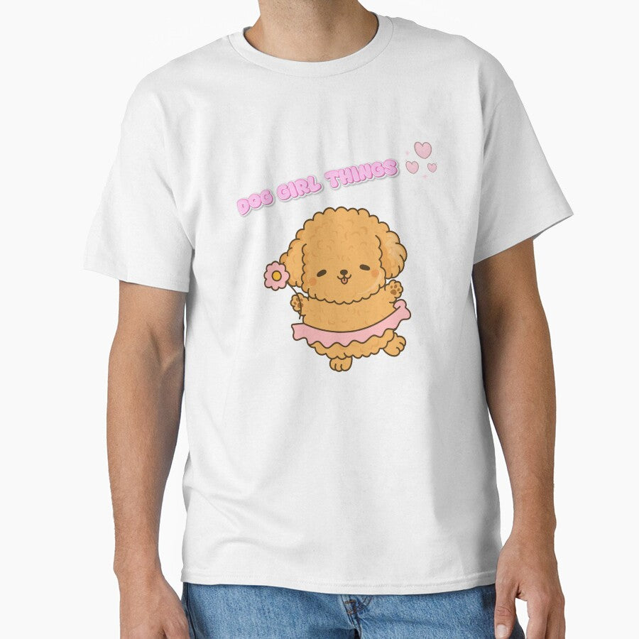 Dog Girl Things – Cute Poodle Illustration by Midnight Roses Collection T-Shirts, Hoodie, Sweatshirt (Image 1)