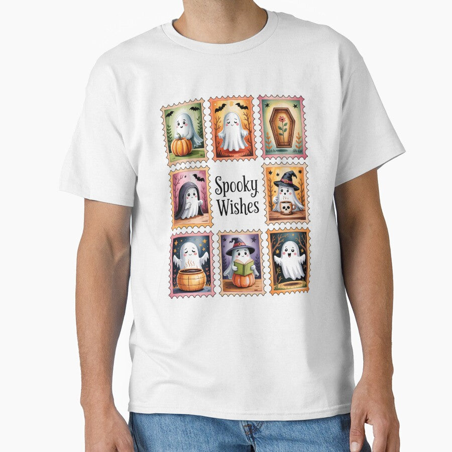 Retro Ghost Postage Stamp Halloween – T Shirt, Sticker, Phone Case, Hoodie by VogueWow Sweatshirt | BlankRebels.com (Image 1)