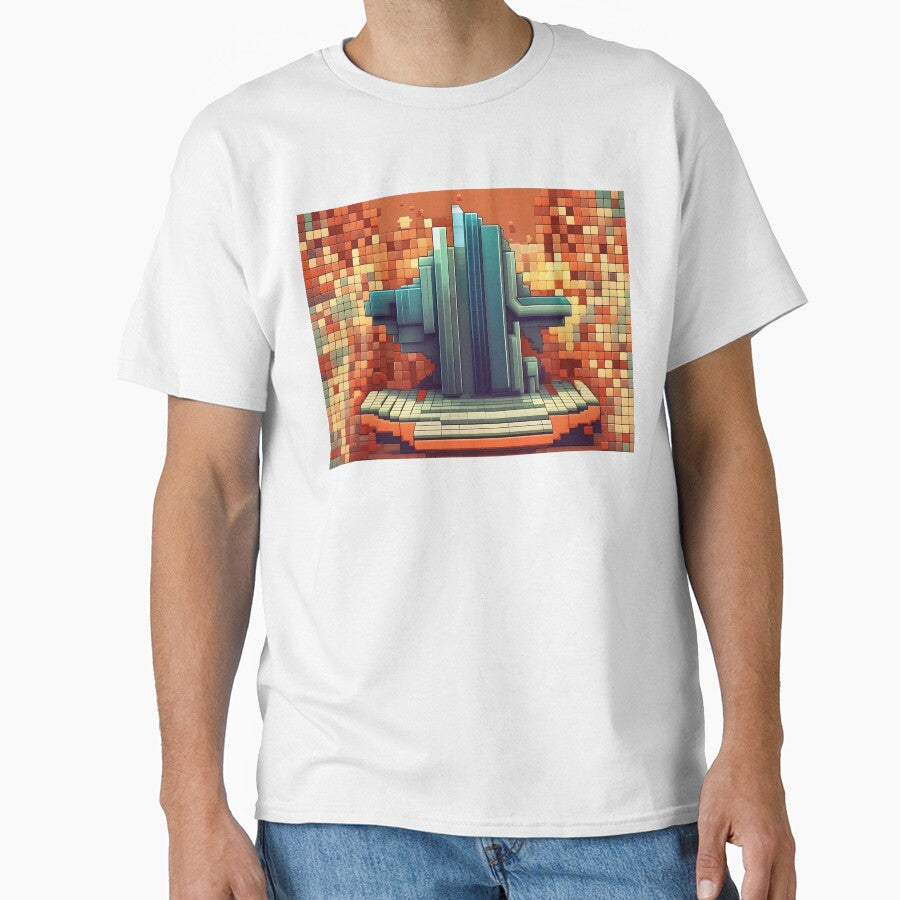 Orange Pixelated Abstract Art by Esterlane T-Shirts, Hoodie, Sweatshirt | BlankRebels.com (Image 1)