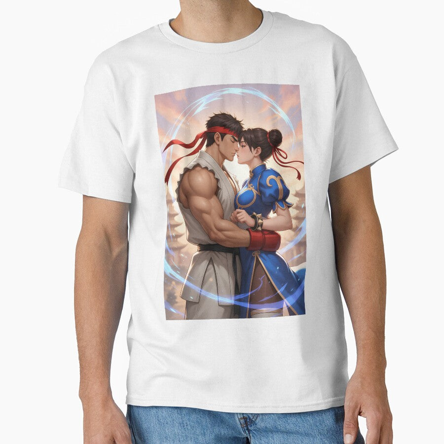 Chun-Li and Ryu from Street fighter. anime art by Planet Utoppia T-Shirts, Hoodie, Sweatshirt | BlankRebels.com (Image 1)