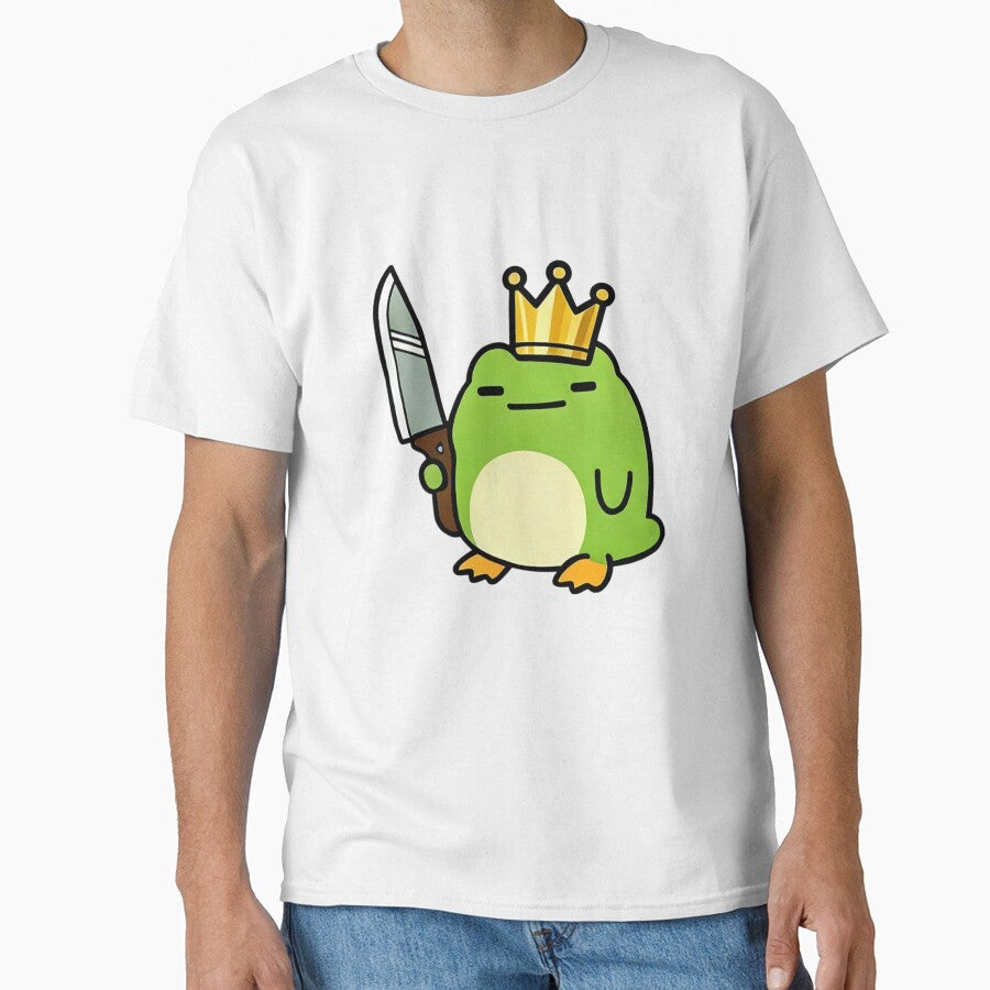 Funny Frog King with Knife – Cute Meme Cartoon by K88lvv T-Shirts, Hoodie, Sweatshirt | BlankRebels.com (Image 1)