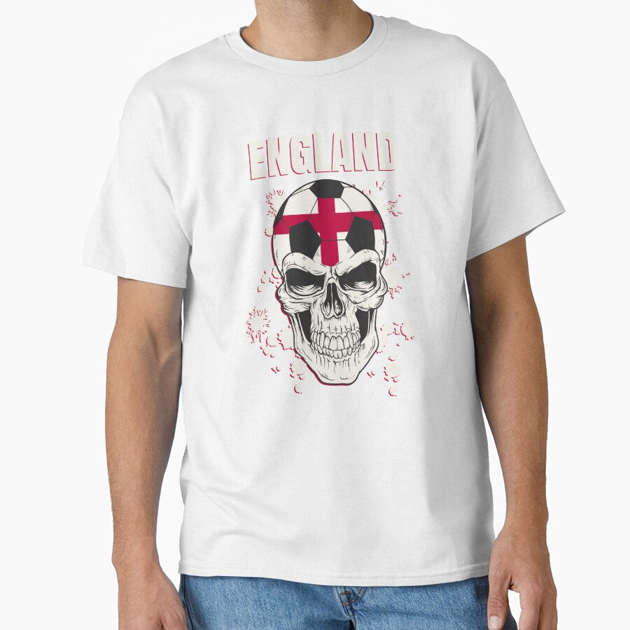 England Ball Soccer Player English Flag UK Skull by anziehend