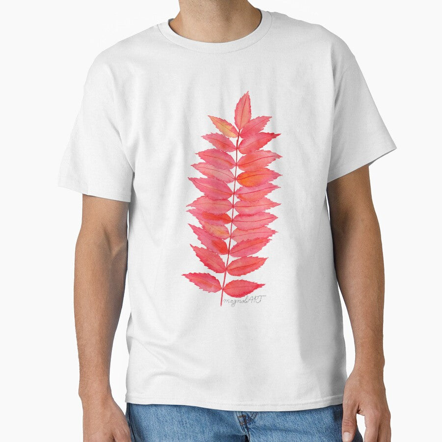 Red Staghorn sumac leaves, botanical watercolor by magnoliART botanical_kata T-Shirts, Hoodie, Sweatshirt (Image 1)