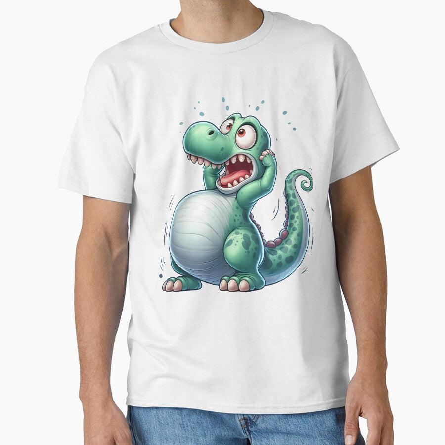 Cute Cartoon Baby Dinosaur Clipart – Chubby Funny Dino with Big Eyes & Surprised Expression by LunaPixelStudio... (Image 1)