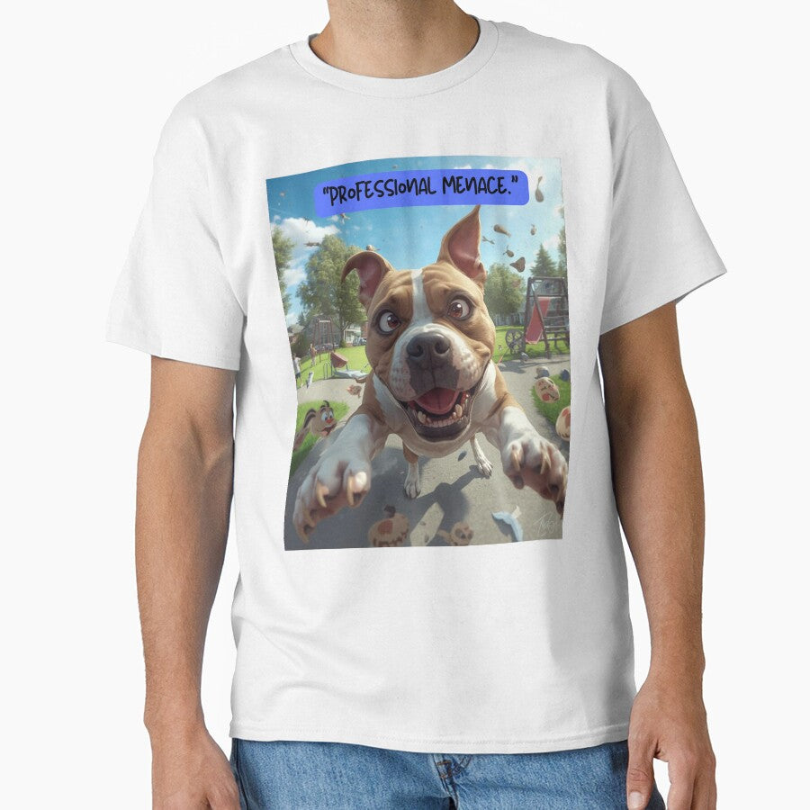 Professional Menace – Funny Chaotic Dog Meme Art by george335555 T-Shirts, Hoodie, Sweatshirt | BlankRebels.com (Image 1)