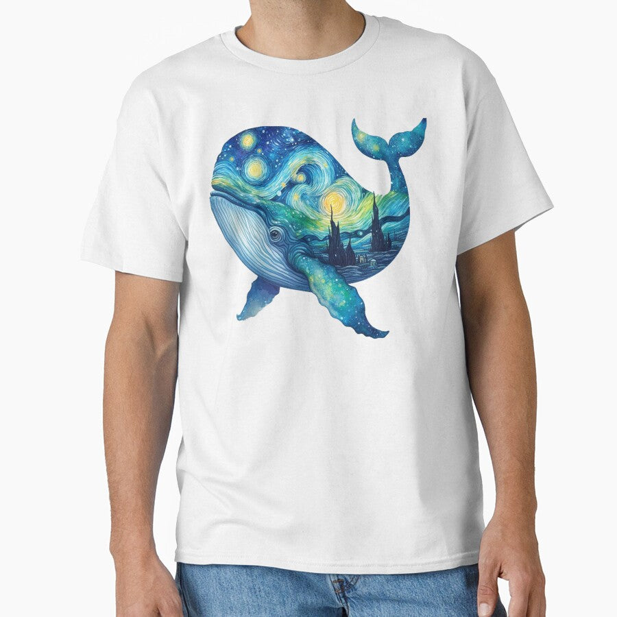 Whale Ocean Animals, Van Gogh Animals - Sticker by ryanapples2 T-Shirts, Hoodie, Sweatshirt | BlankRebels.com (Image 1)