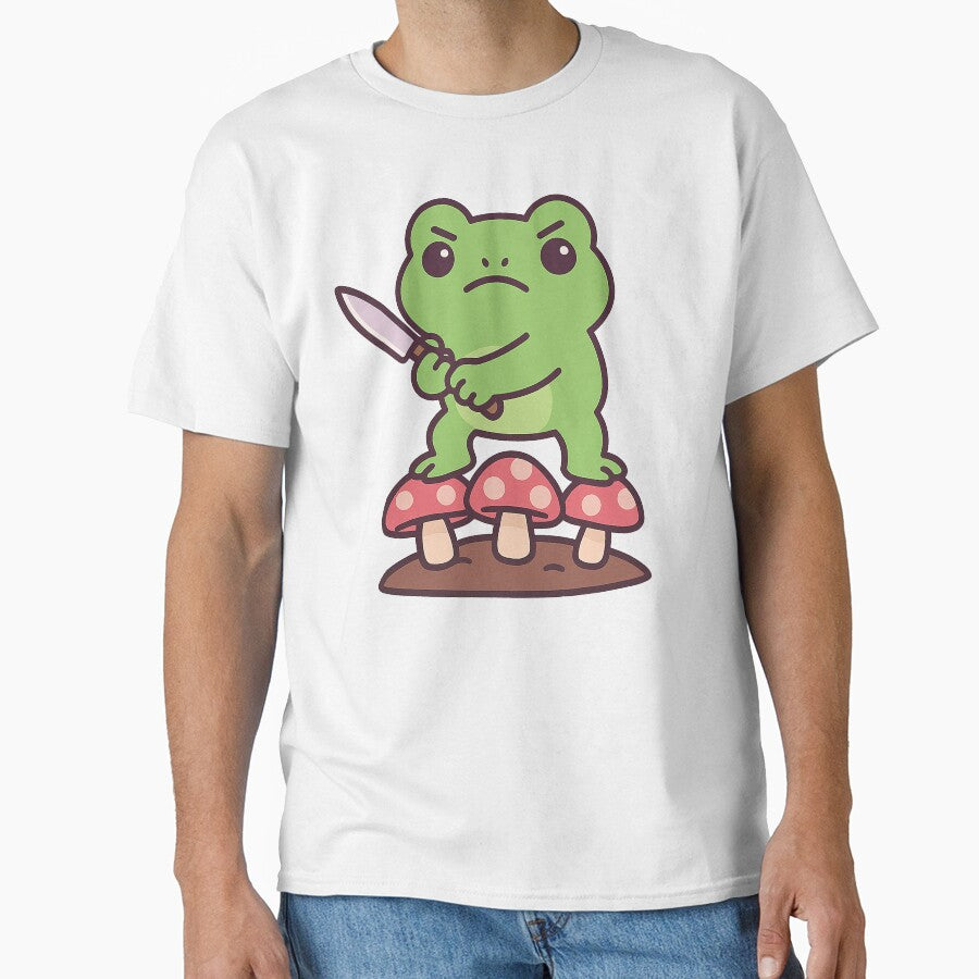 Funny Frog with Knife Meme – Cute but Dangerous by Buzzworthy Threads T-Shirts, Hoodie, Sweatshirt (Image 1)