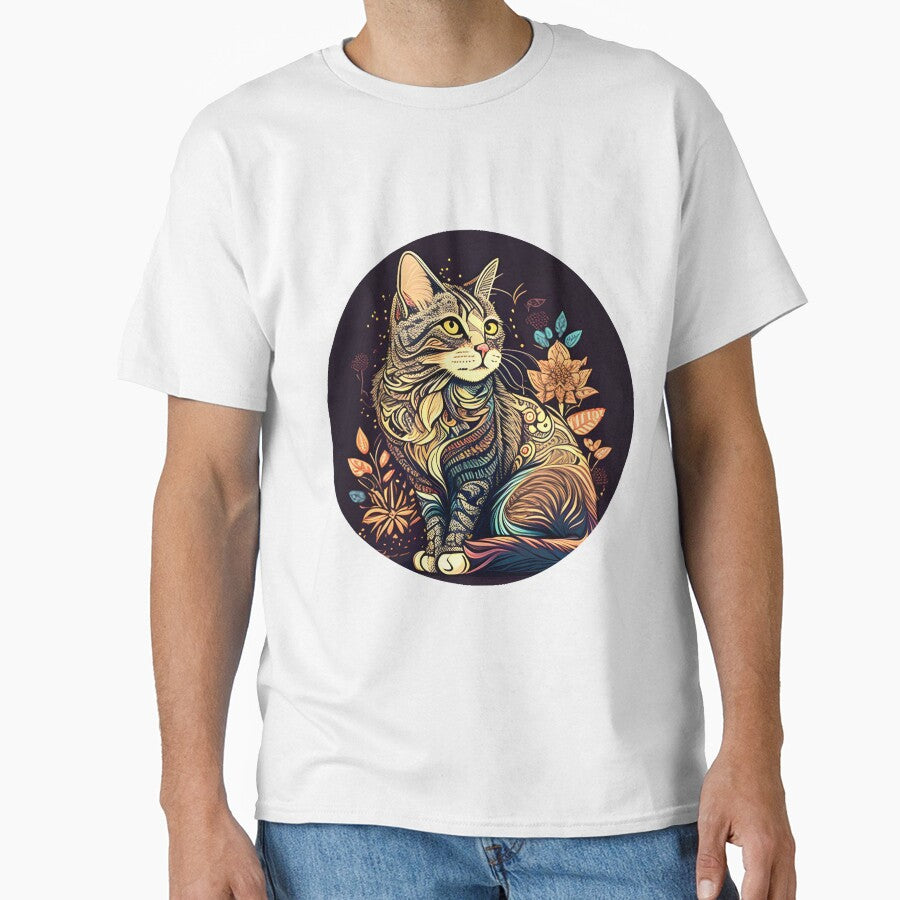 Boho Cat Art Vintage Colorful Lover Design by bernardbowman