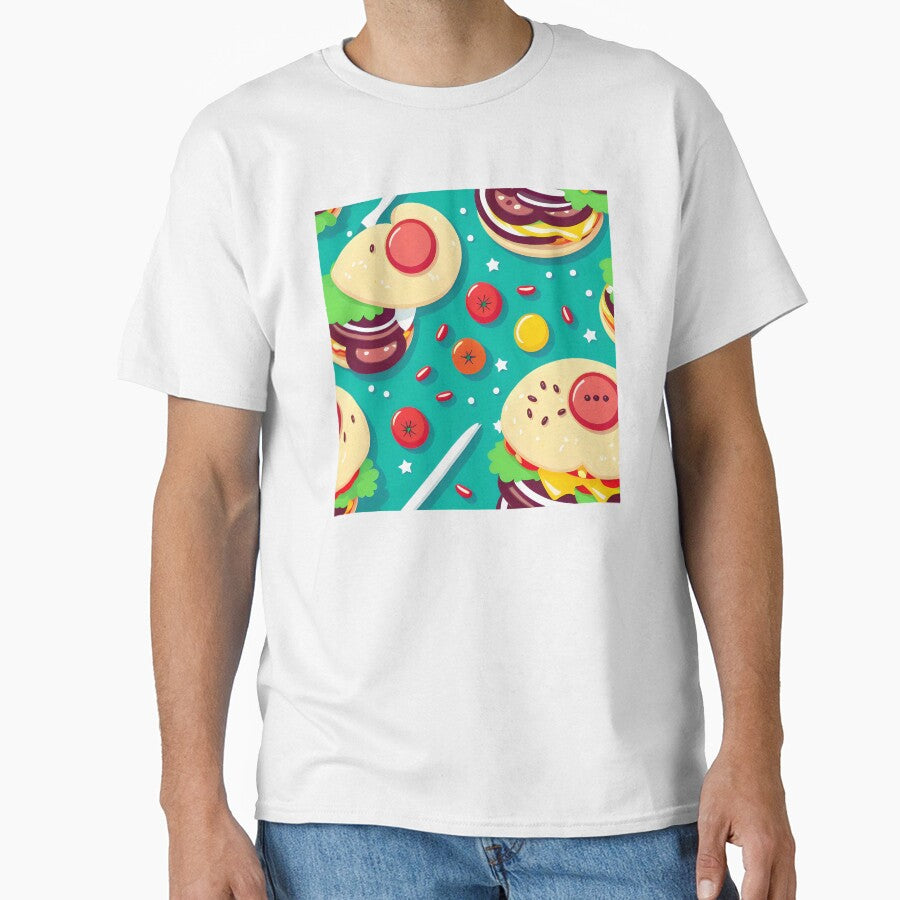 Delicious Burger Food Abstract Pattern by Artilize T-Shirts, Hoodie, Sweatshirt | BlankRebels.com (Image 1)