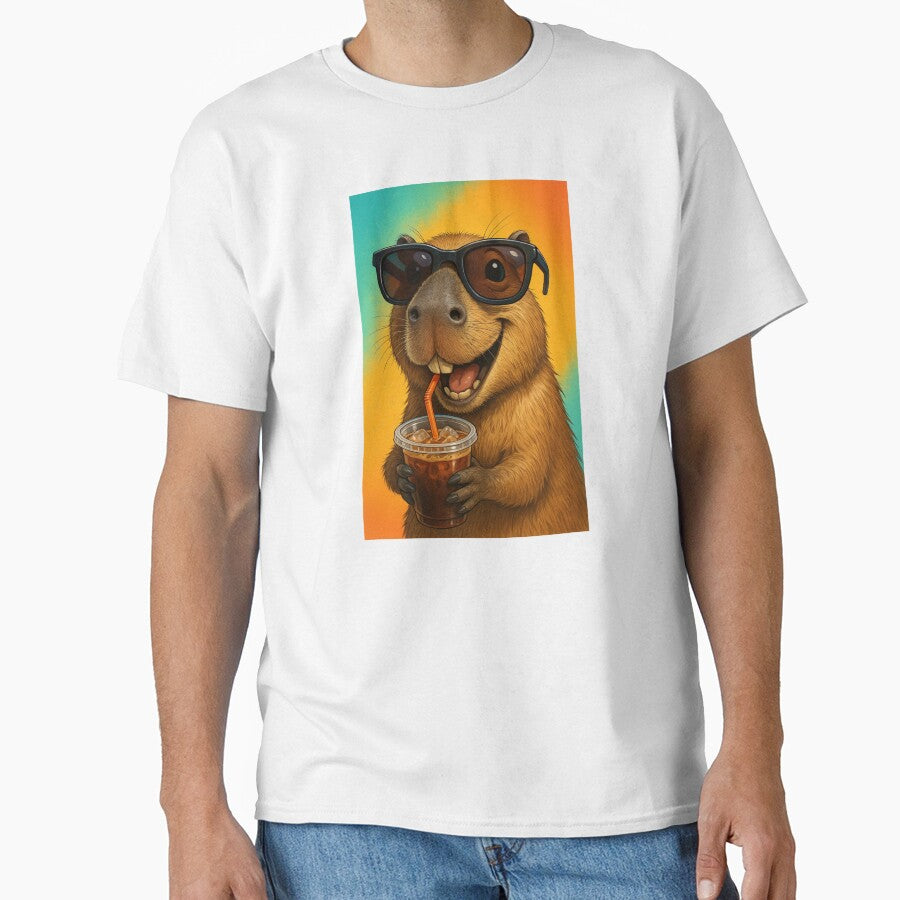 Cool Capybara Vibes – Sunglasses & Iced Coffee Art by MuscleCarTs T-Shirts, Hoodie, Sweatshirt | BlankRebels.com (Image 1)