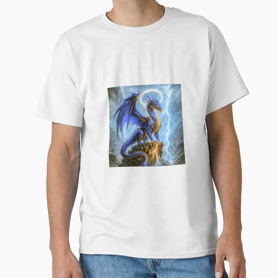 Celestial Storm Dragon – Lightning Guardian Fantasy Art by DrakariArt T-Shirts, Hoodie, Sweatshirt (Image 1)