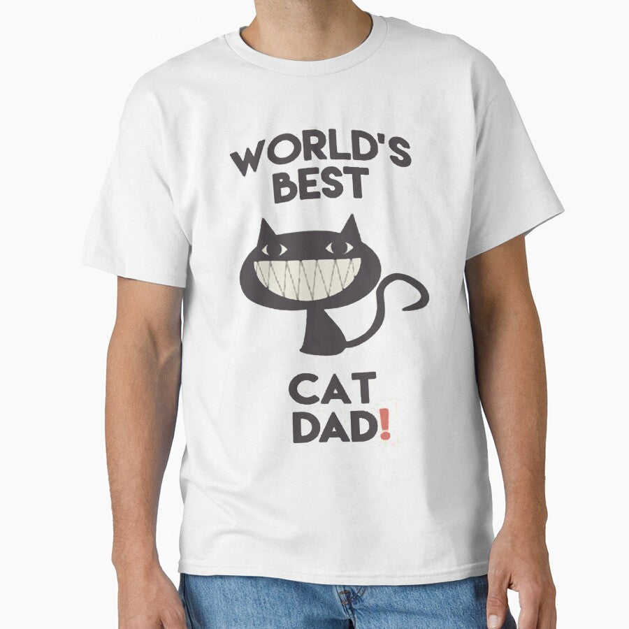 Funny Cat Dad Quotes - World's Best Cat Dad by Viktor Kabbach T-Shirts, Hoodie, Sweatshirt | BlankRebels.com (Image 1)