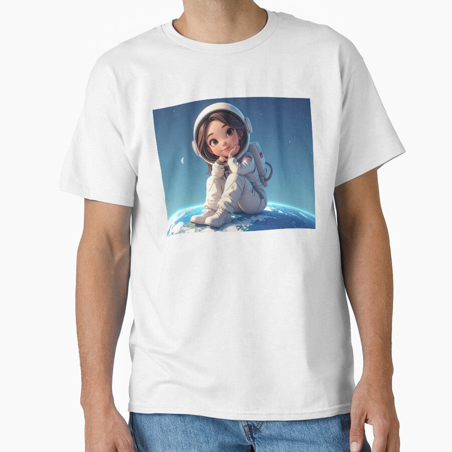 Sitting On top of the World Astronaut Girl by Clickcreations T-Shirts, Hoodie, Sweatshirt | BlankRebels.com (Image 1)