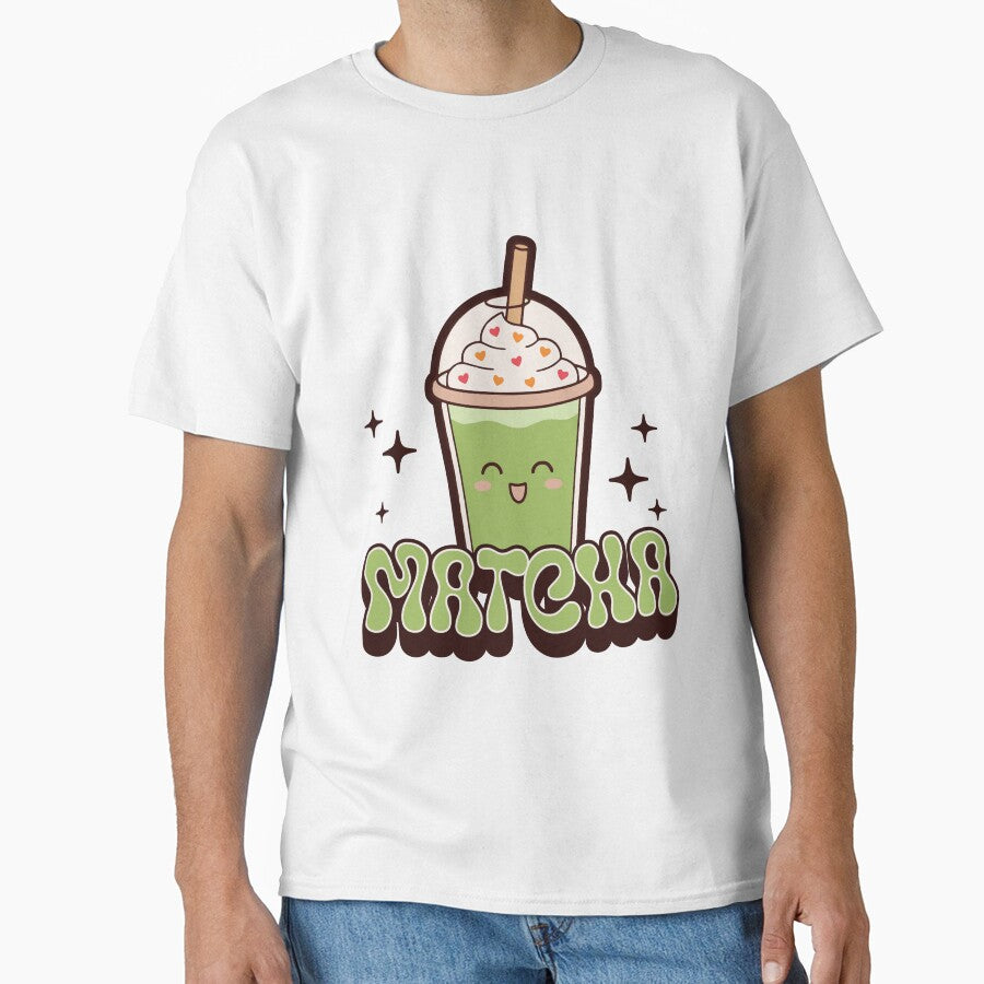 Cute Matcha Drink Illustration – Kawaii Green Tea Cup by Trend-Dify T-Shirts, Hoodie, Sweatshirt | BlankRebels.com (Image 1)