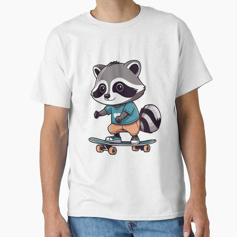 Raccoon On A Skateboard by Atlantico54 T-Shirts, Hoodie, Sweatshirt | BlankRebels.com (Image 1)