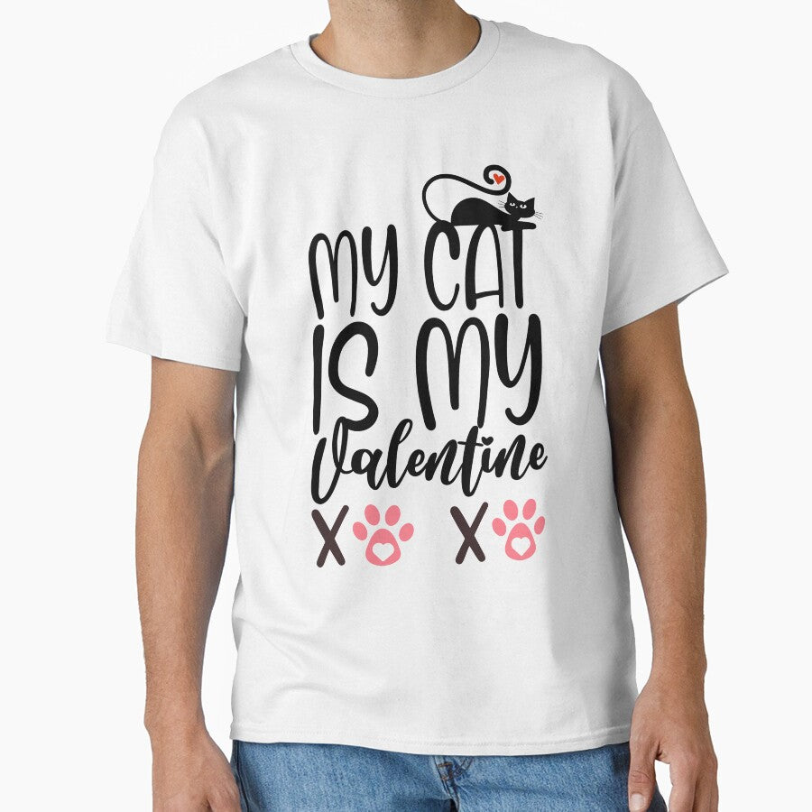 My Cat Is My Valentine XOXO - Black by digiartrydesign T-Shirts, Hoodie, Sweatshirt | BlankRebels.com (Image 1)