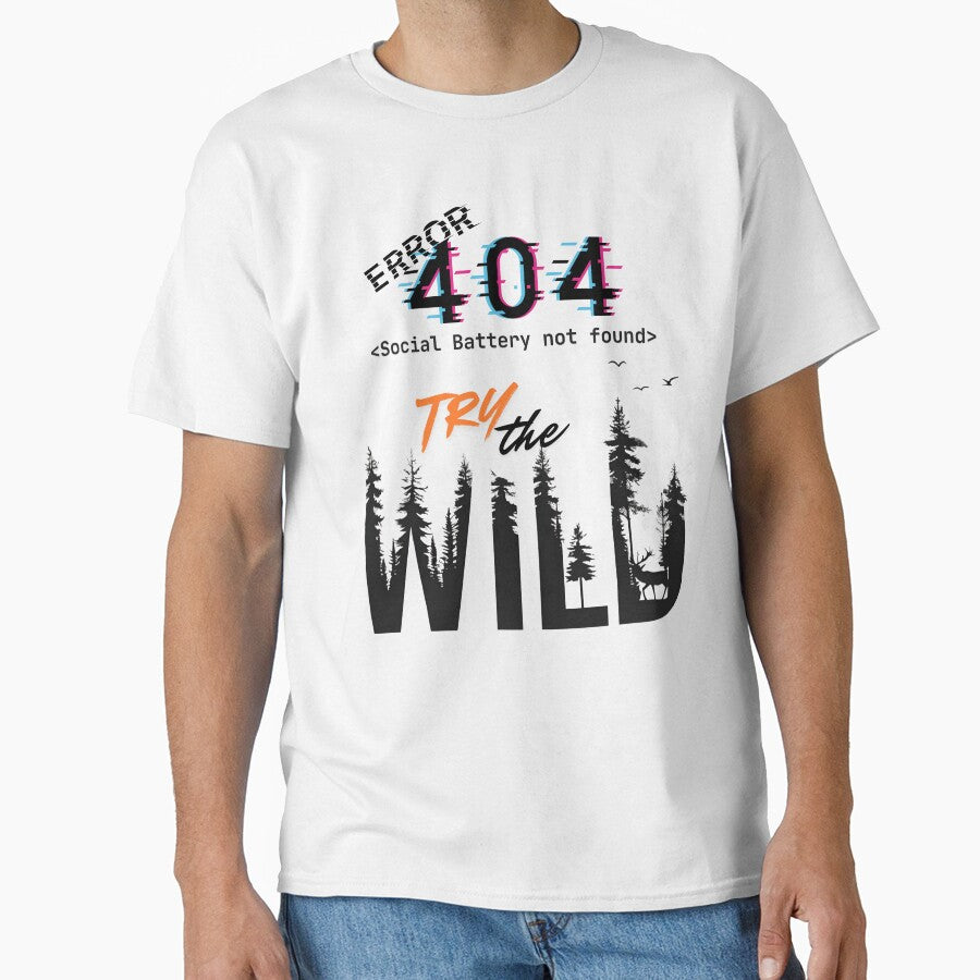 Error 404 Social Battery Not Found Try Outdoors Retro Aesthetic by DragonPrint T-Shirts, Hoodie, Sweatshirt (Image 1)