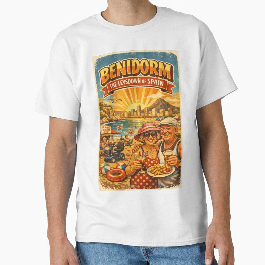 Benidorm The Leysdown of Spain Vintage Holiday Humor Design by GarnerSupplyCo T-Shirts, Hoodie, Sweatshirt (Image 1)
