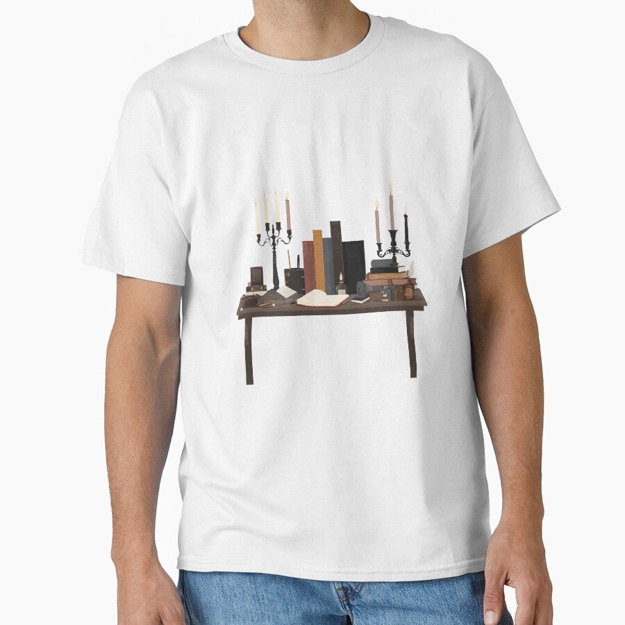 Dark Theme Planner And Candles On A Table by FWLKIT T-Shirts, Hoodie, Sweatshirt | BlankRebels.com (Image 1)