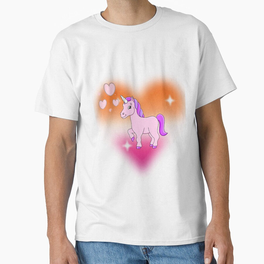 Cute Unicorn in Heart Magical Gradient Design by SolutionsArt T-Shirts, Hoodie, Sweatshirt | BlankRebels.com (Image 1)