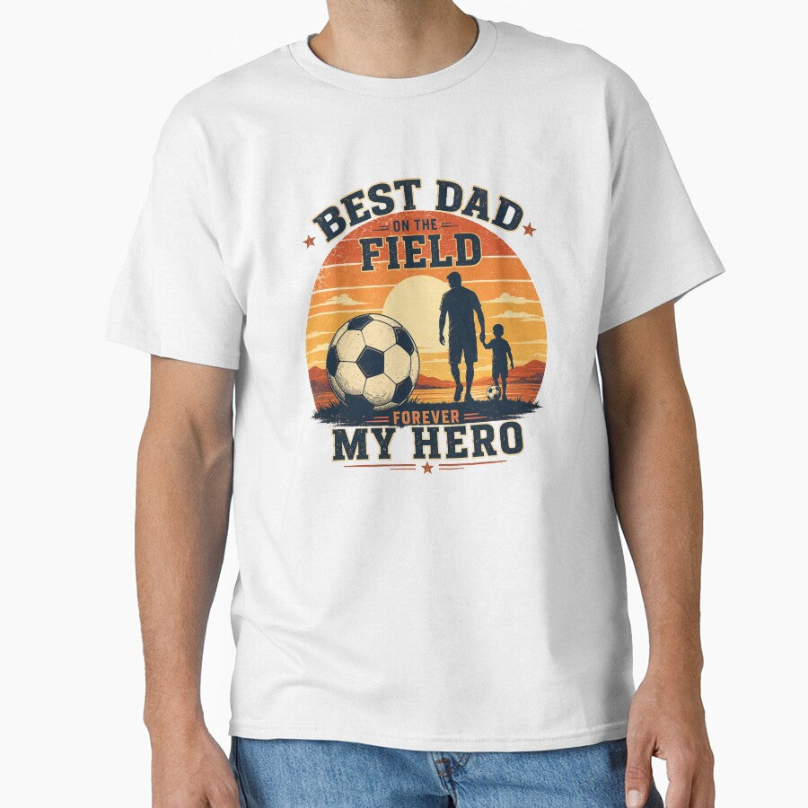 Best Dad On The Field Soccer Hero Vintage Sunset by Grump and Co