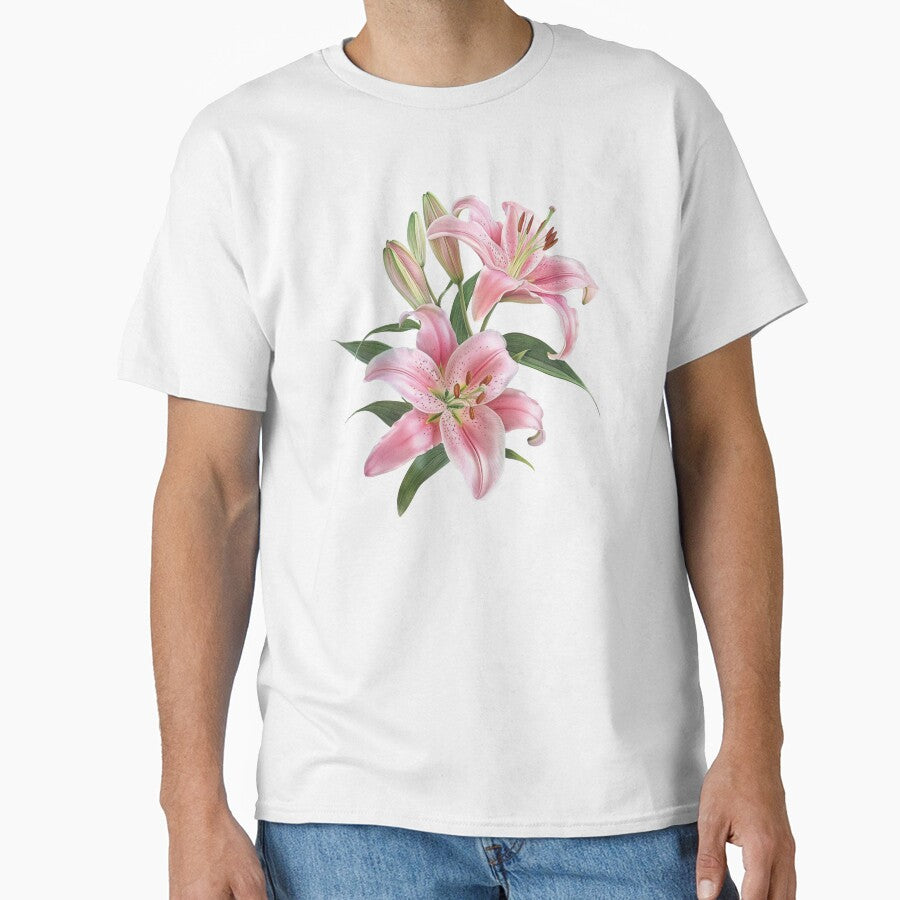 Lily Flower Art with Soft Botanical Aesthetic by infyberry T-Shirts, Hoodie, Sweatshirt | BlankRebels.com (Image 1)