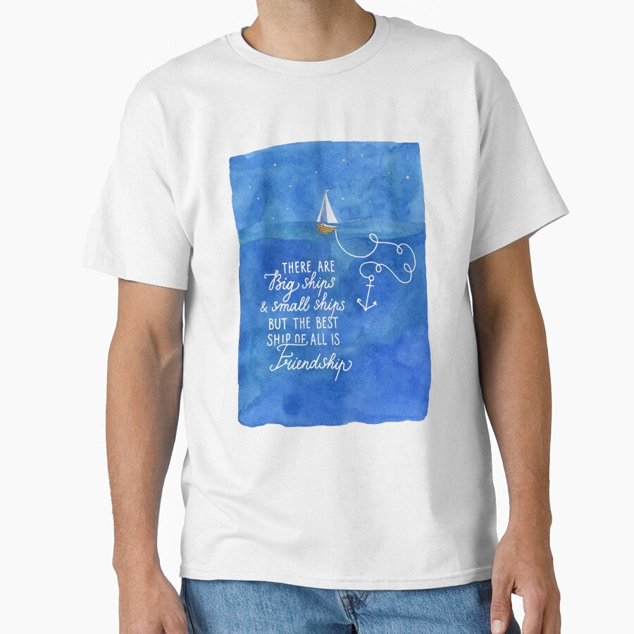 Sea watercolor and hand lettering about friendship by Darina Gulbina T-Shirts, Hoodie, Sweatshirt | BlankRebels.com (Image 1)
