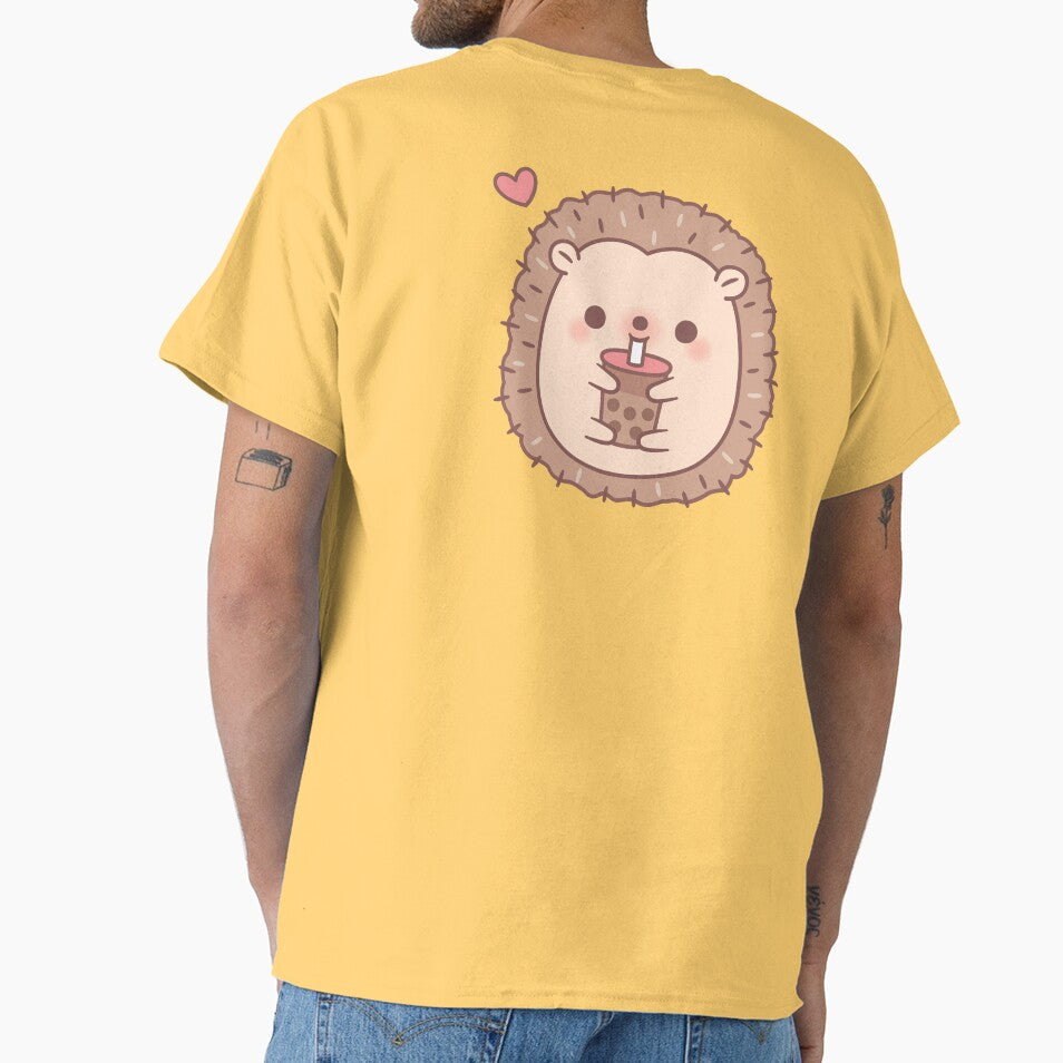 Cute Hedgehog Loves Drinking Bubble Tea by rustydoodle T-Shirts, Hoodie, Sweatshirt | BlankRebels.com (Image 1)