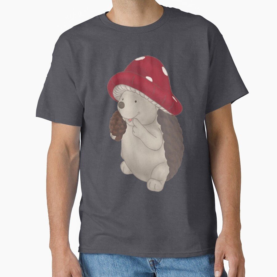 Cottagecore Aesthetic Mushroom Head Hedgehog by gogo-jr T-Shirts, Hoodie, Sweatshirt | BlankRebels.com (Image 1)