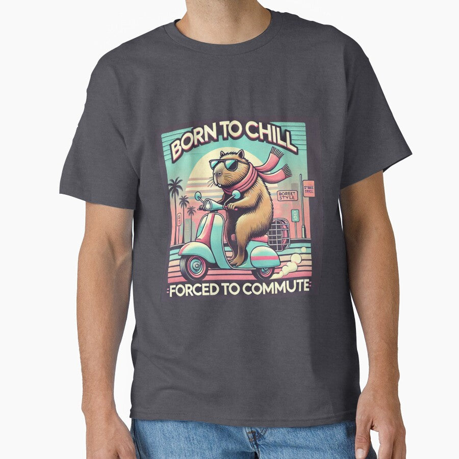 Capybara Scooter Commute Retro Vibes by Wish & Wonder T-Shirts, Hoodie, Sweatshirt | BlankRebels.com (Image 1)