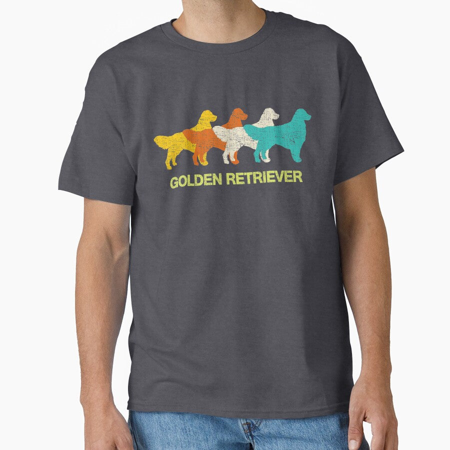 Retro Golden Retriever Silhouettes by webdango T-Shirts, Hoodie, Sweatshirt | BlankRebels.com (Image 1)
