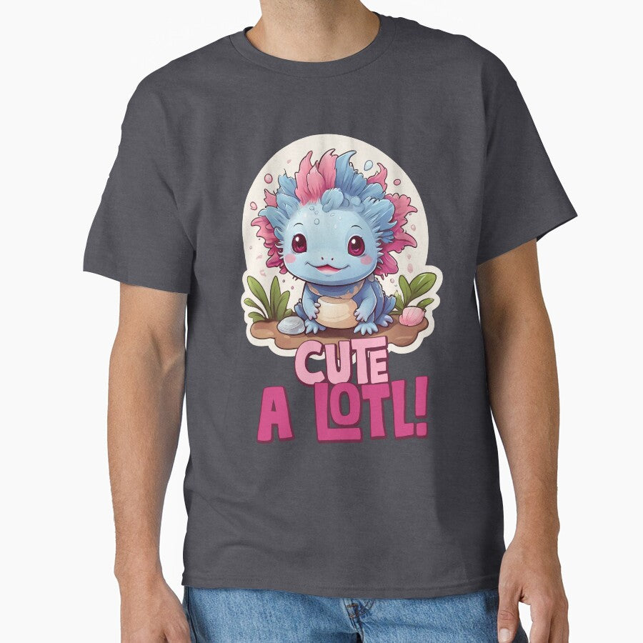 Cute a Lotl! Blue Axolotl funny illustration. by Grygiel23 T-Shirts, Hoodie, Sweatshirt | BlankRebels.com (Image 1)