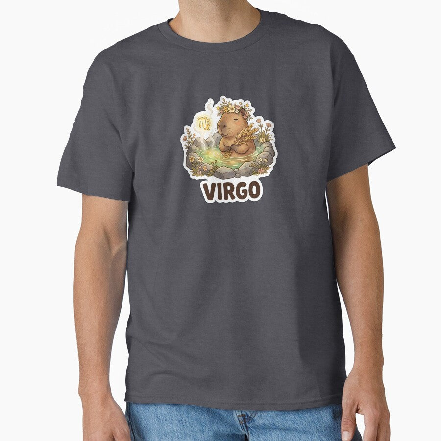 Zodiac Capybara Virgo – Gentle Onsen Earth Sign Cute Zodiac Sticker by Nuist25 T-Shirts, Hoodie, Sweatshirt (Image 1)